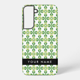 Leaf-Muster, grüne Blätter, Ihr Name Samsung Galaxy Hülle