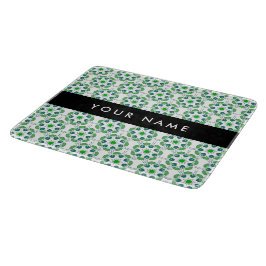 Leaf-Muster, grüne Blätter, Ihr Name Schneidebrett