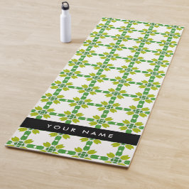 Leaf-Muster, grüne Blätter, Ihr Name Yogamatte