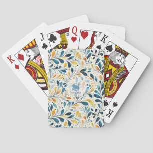 Leaf-Muster in Blau und Gold Paisley (2) Spielkarten