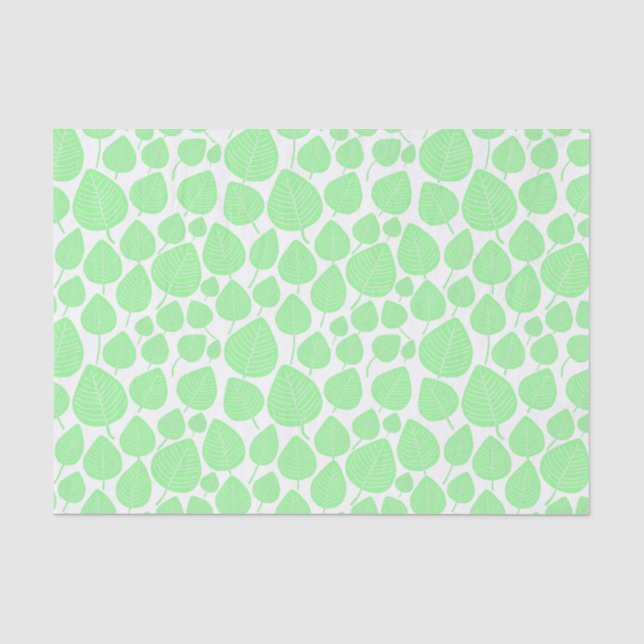 Leaf-Muster - Minze grün Seidenpapier (Vorderseite)