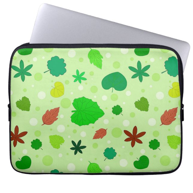 Leaf Muster mit verschiedenen Formen und Farben Laptopschutzhülle (Vorderseite)