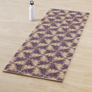 Leaf oder Hummingbird Tessellations - lila gelb Yogamatte