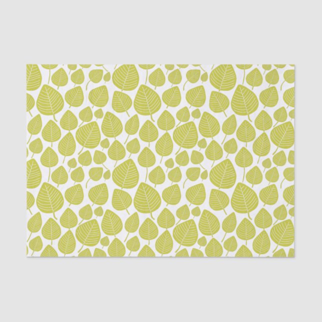 Leaf Pattern - Banana Green Seidenpapier (Vorderseite)