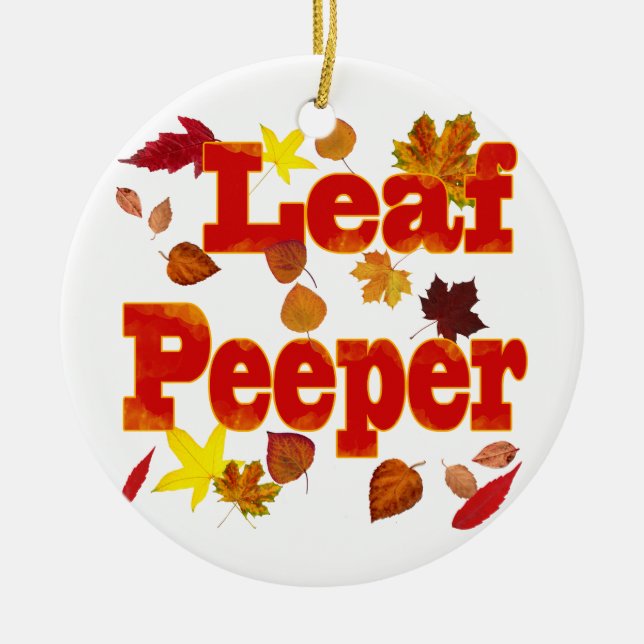 Leaf Peeper Keramik Ornament (Vorne)