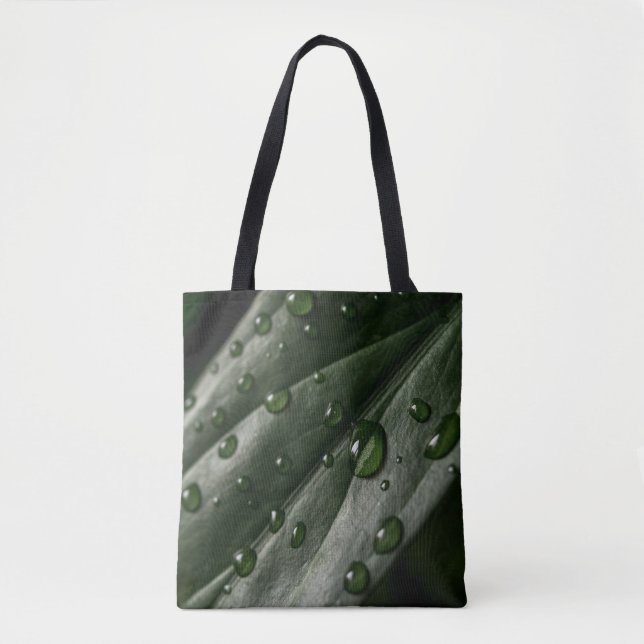 Leaf Pflanze Textur Tropfen Wasser Tasche (Vorderseite)