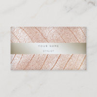 Leaf Pink Rose Gold Pearl Delicate Script