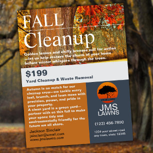 Leaf Raking und Säuberung Flyer