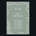 Leaf Sage Green Elegant Monogram Tischnummer<br><div class="desc">Wir lieben diese trendigen, Leaf Sage Green Elegant Monogram Tischnummern! Einfach, elegant und so hübsch, verfügt es über einen handgezeichneten Rahmen. Es ist personalisiert in eleganter Typografie und mit handgeschriebener Kalligraphie, einem exklusiven Online-Design und einem unserer wertvollsten Designs, betont. Diese moderne Akzeptanz klassischer Eleganz ist sicher, eine Aussage zu machen,...</div>