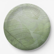 Leaf Sage Green Silver Glitzer Fantasy