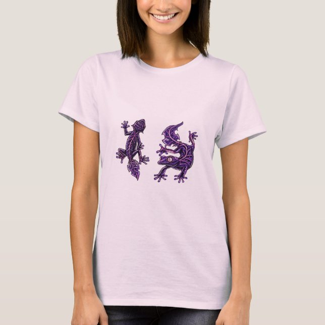 Leaf-Schwanz Gecko Illustration T-Shirt (Vorderseite)