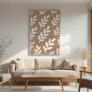 Leaf Silhouette Muster - Zen Minimal Wall Art Poster