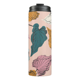 Leaf Skelett nahtlos Muster, Hintergrund mit cal Thermosbecher
