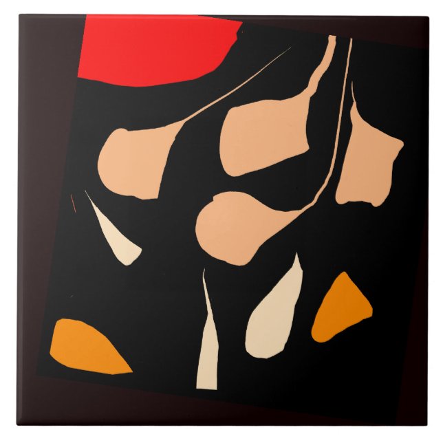 Leaf Streu Design Keramik Tile Fliese (Vorderseite)