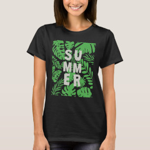 Leaf Summer Green im Retro-Stil T-Shirt