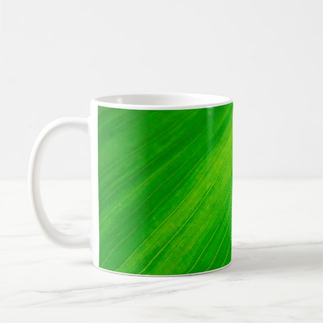 Leaf Textur grüne Blattvenen Kaffeetasse (Links)