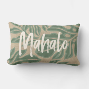 Leaf Tiki sage Green Hawaiian Tropical Reversible Kissen Für Draußen