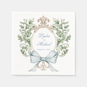 Leaf Wappen mit Bow Hochzeit Serviette