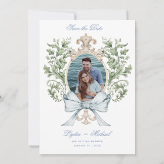 Leaf Wappen mit Bow Save The Date