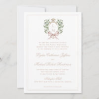 Leaf-Wappen mit Bow Tan Text | Monogramm-Hochzeit