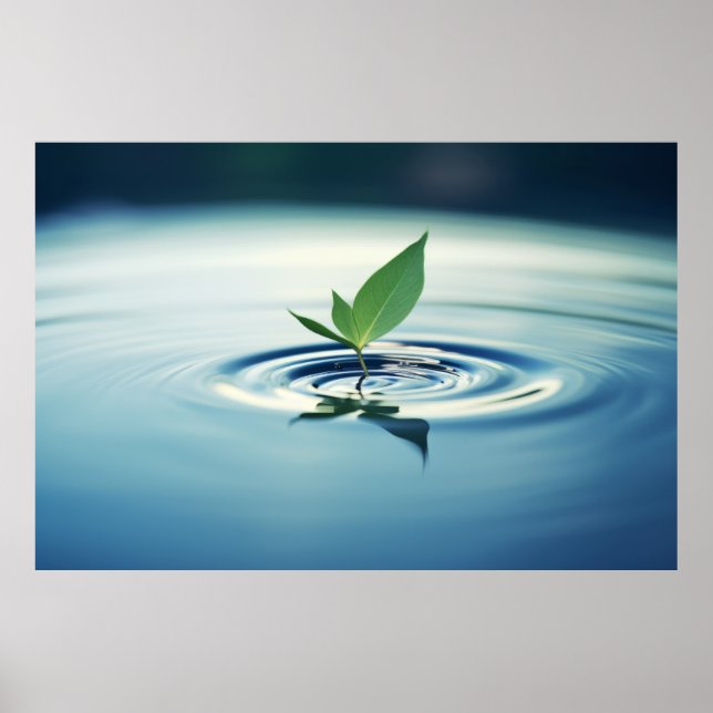 Leaf Wasser Ruhe Friedliche Natur Poster (Vorne)