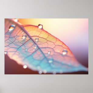 Leaf Wasser Tropfen Natur Stille Ruhe Poster