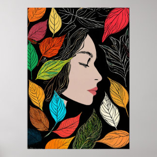 "Leaf Woman: ruhige Essenz" Poster