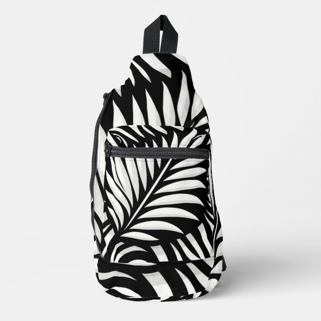 Leaf Zebra Stripes Stil Crossbody Bag (Vorderseite)