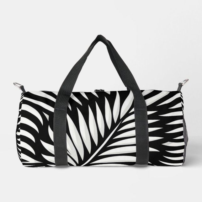 Leaf Zebra Stripes Stil Duffle Bag (Vorderseite)