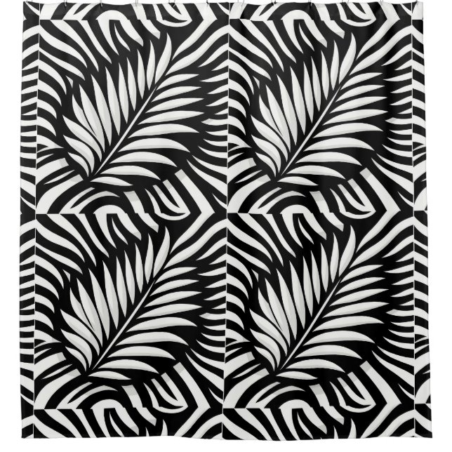 Leaf Zebra Stripes Stil Duschvorhang (Vorderseite)