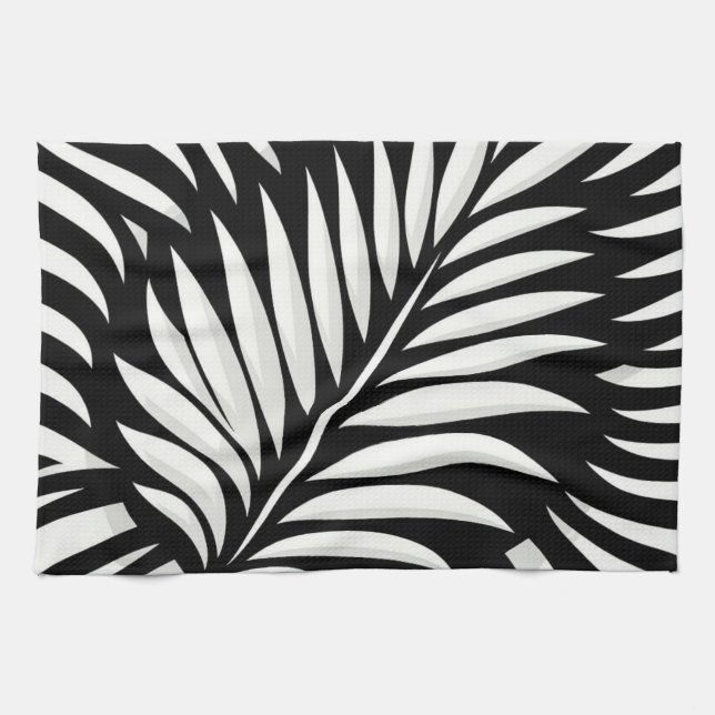 Leaf Zebra Stripes Stil Geschirrtuch (Horizontal)