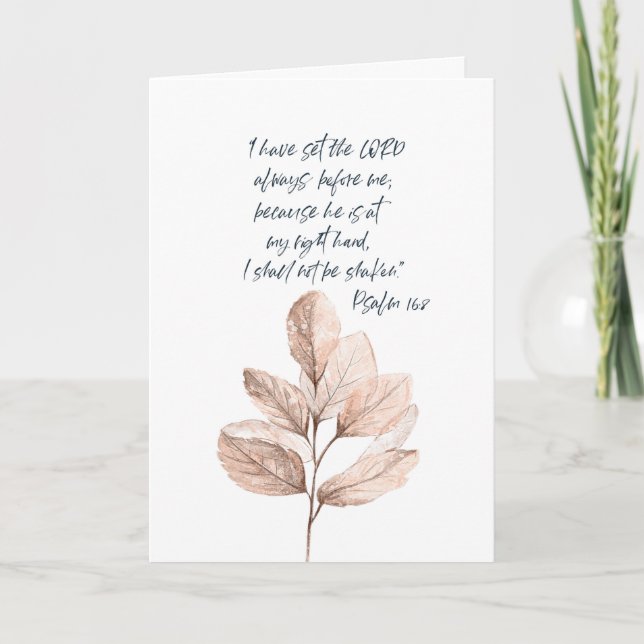 Leafy Bible Verse Vielen Dank für Ihre geklappte K Dankeskarte (Vorderseite)