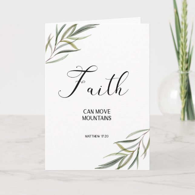 Leafy Bible Verse Vielen Dank für Ihre geklappte K Dankeskarte (Vorderseite)
