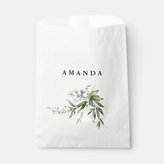 Leafy Botanical Eukalyptus Moderne Grünanlage Zwei Geschenktütchen (Vorderseite)