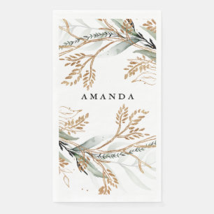 Leafy Botanical Eukalyptus Moderne Grünanlage Zwei Serviette
