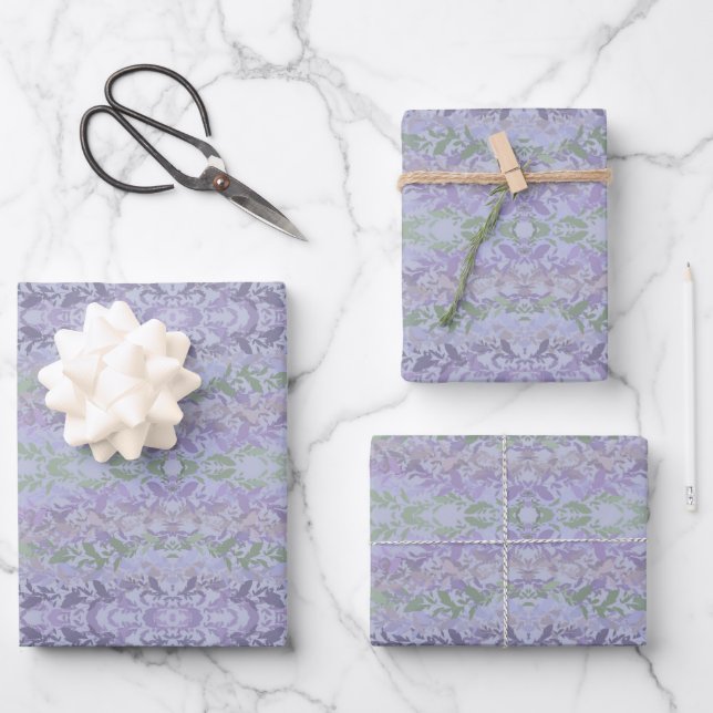 Leafy Creeping Vine Drawing Pattern With Pastels Geschenkpapier Set (Vorderseite)