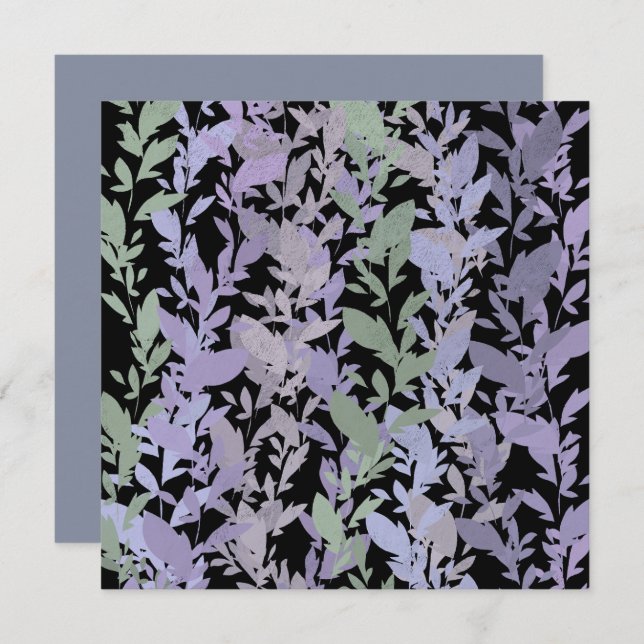 Leafy Creeping Vine Drawing Pattern With Pastels Karte (Vorne/Hinten)