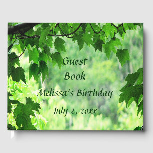Leafy Green Birthday Party Guest Book Gästebuch
