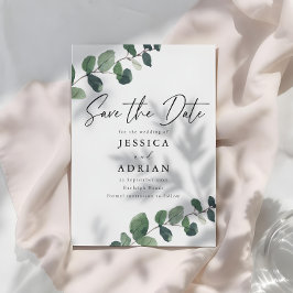 Leafy Green Elegance Wedding Save The Date