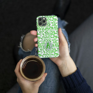 Leafy Green Pattern Moderne Elegante Mit Monogramm Case-Mate iPhone Hülle