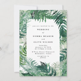 Leafy Greenery Watercolor Wedding Einladung