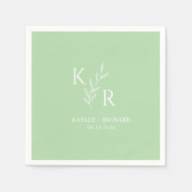 Leafy Initials Wedding Verlobung Brautparty