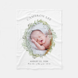 Leafy Meadow Stats Baby Blanket Fleecedecke