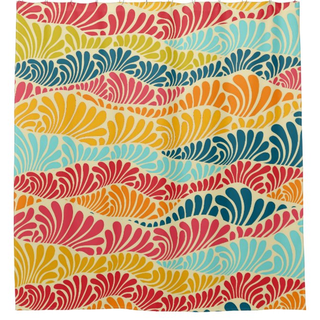 Leafy Mosaic Duschvorhang (Vorderseite)