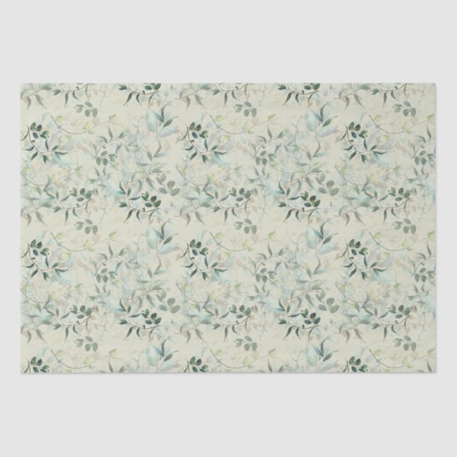 Leafy Mystique Pale Celadon Seidenpapier (Vorderseite)