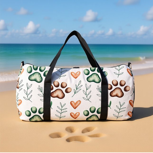Leafy Paw Print Pet Travel  Duffle Bag (Von Creator hochgeladen)