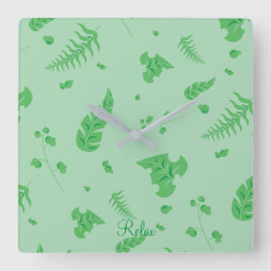 Leafy Quadratische Wanduhr