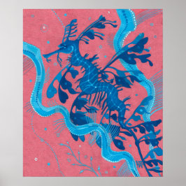Leafy Sea Dragon Seepferd Unterwassermalerei Poster