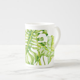 Leafy Skulpturen auf einer Knochen-China-Tasse Prozellantasse