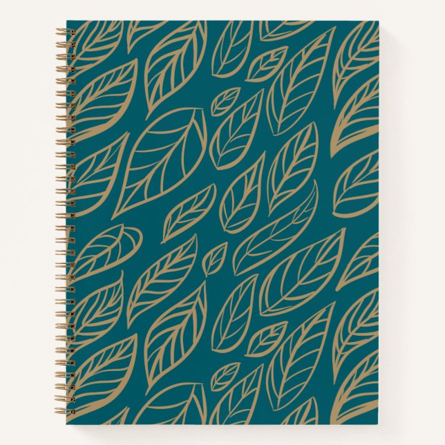 Leafy Thoughts – Golden Botanical Spiral  Notizbuch (Vorderseite)